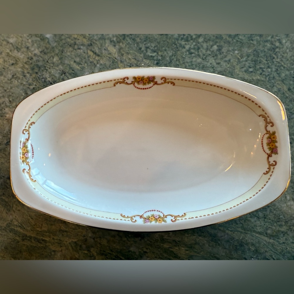 Vintage 1930s‎ Epiag Royal Czechoslovakia Two-Handled Floral Bowl with Gold Trim